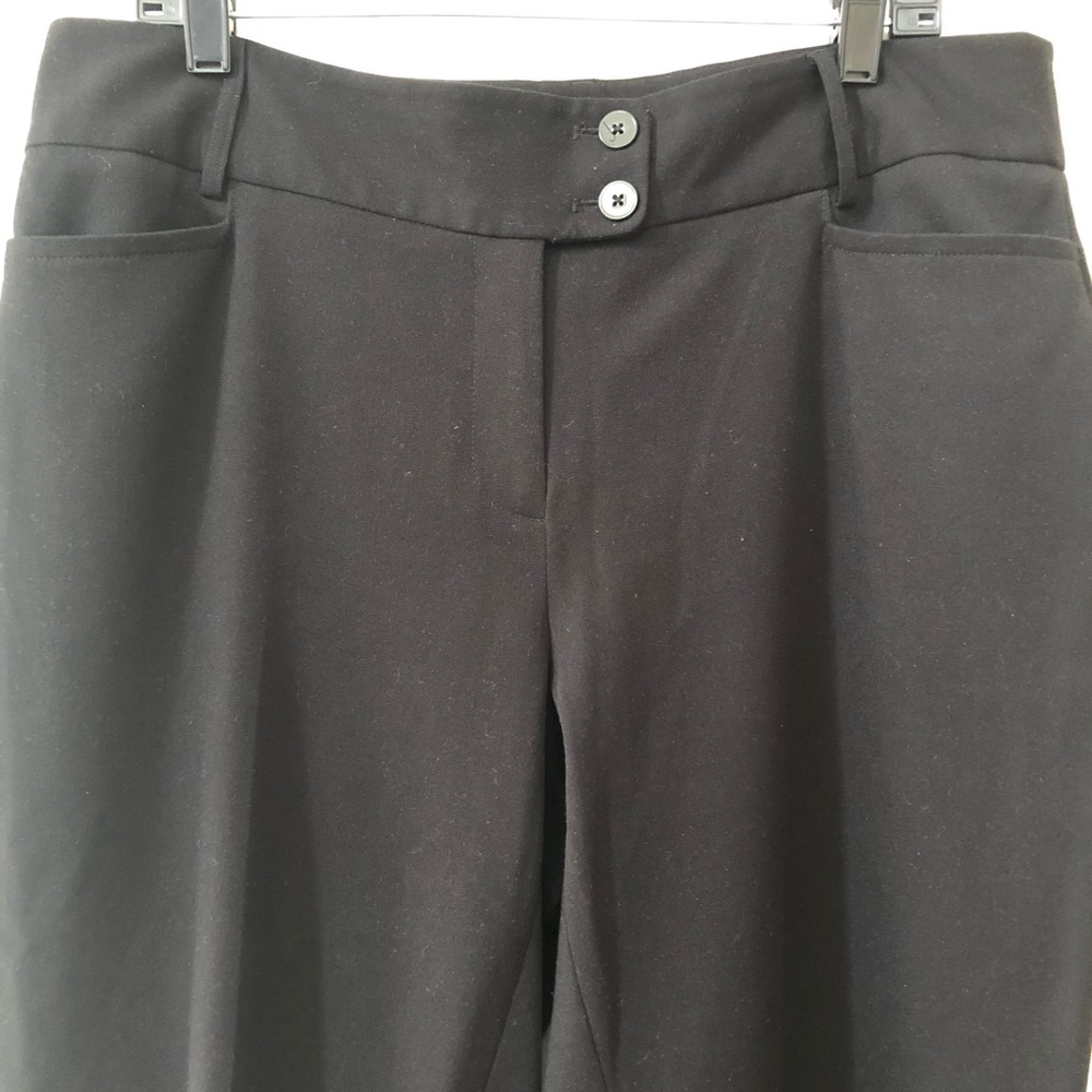 Rafaella Curvy Black Pants w/Belt Loops, Front & Back  Pockets - Size 14